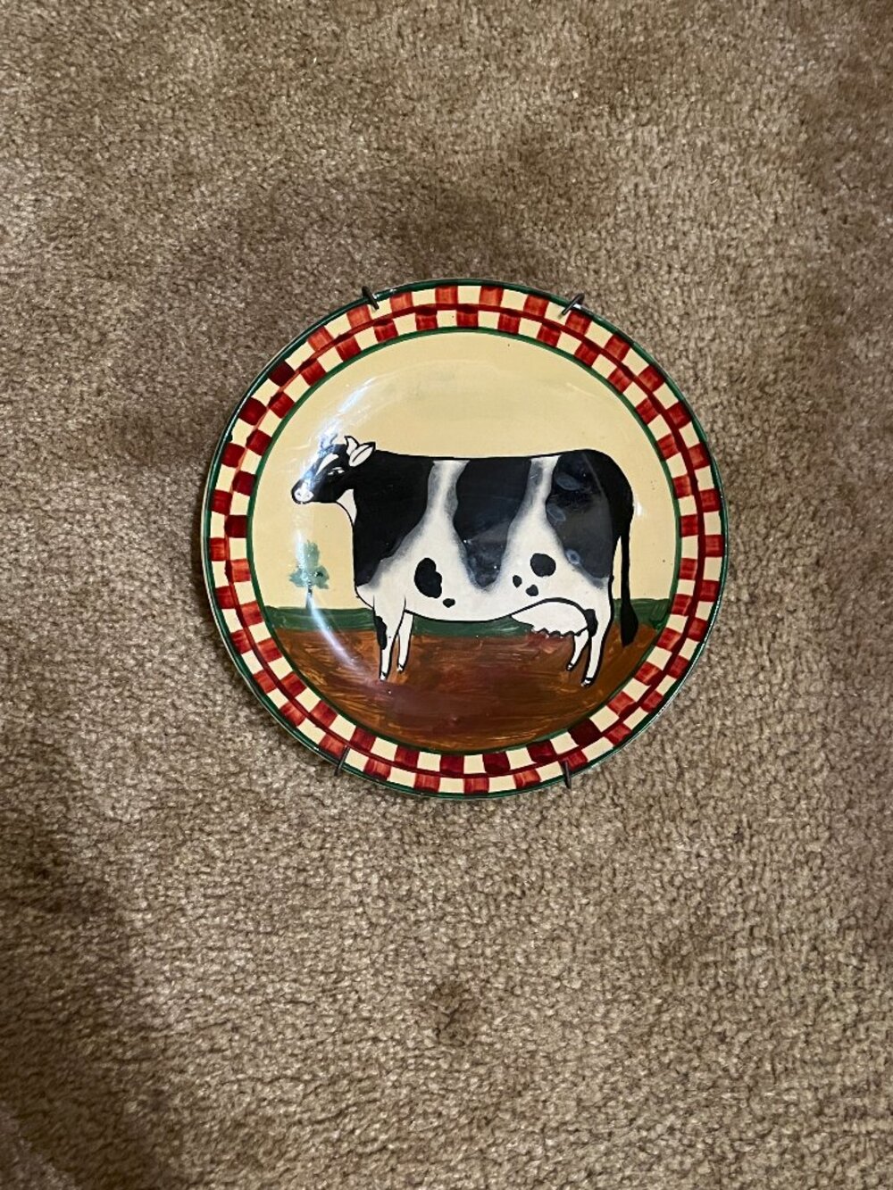 Deocrative Cow plate with hanger
